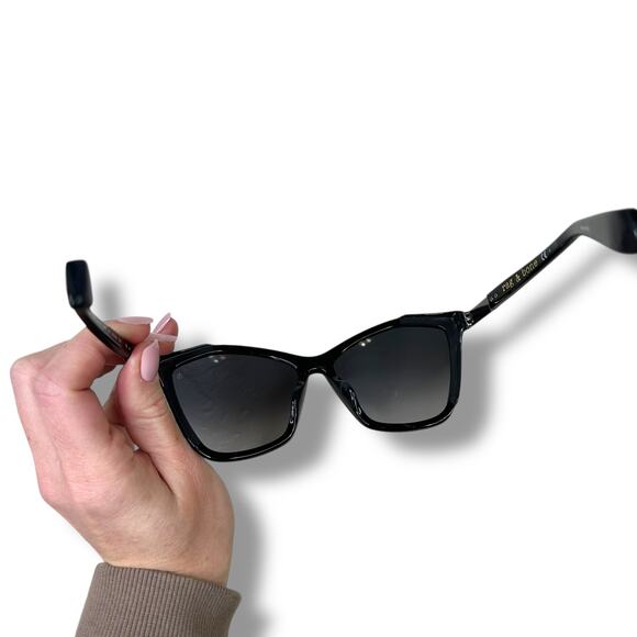 Rag & Bone NWOT Black Pearl Grey Gradient Eyewear Sunglasses with Sunglass Case - Picture 13 of 15